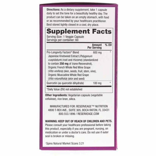 Resveratrol 250 Mg, RVN